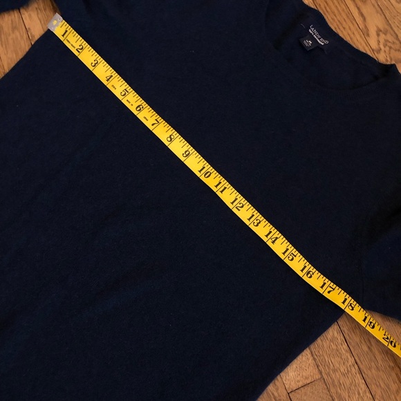 100% CASHMERE Lands End Navy Sweater Womens medium 10-12 - Picture 3 of 4